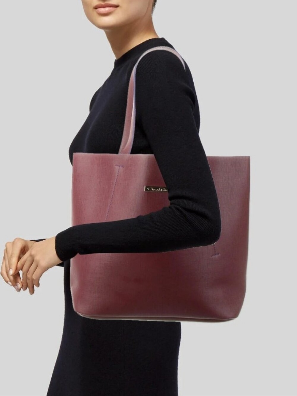 Oscar de la Renta Plum Leather Tote